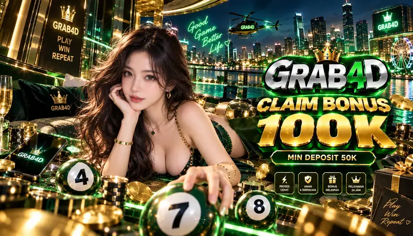 Banner GRAB4D: Claim Bonus 100K dengan minimal deposit 50K